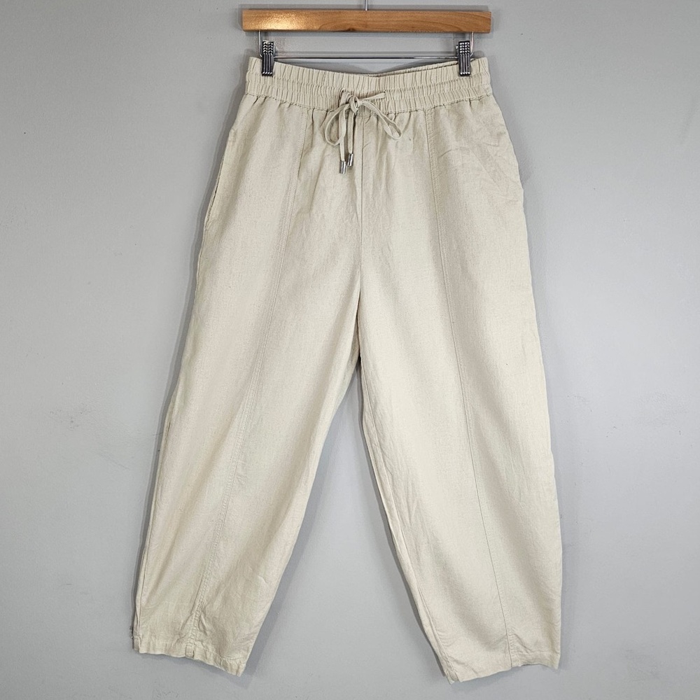 Zara Relaxed Fit Linen-Blend Pants Sz. Small - Picture 2 of 11